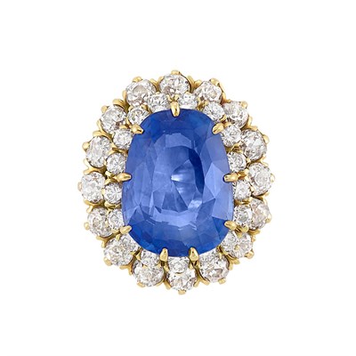 Lot 414 - Gold, Sapphire and Diamond Ring
