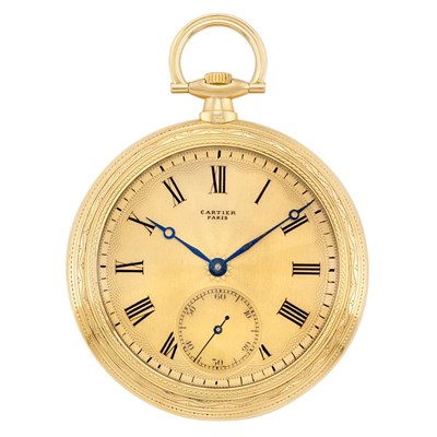 Lot 58 - Gold Open Face Pocket Watch, Cartier, Paris