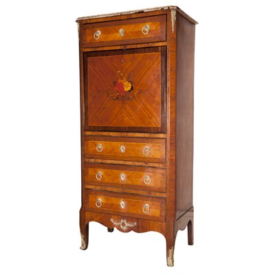 Lot 321 - Louis XVI Style Marquetry Secretaire a...