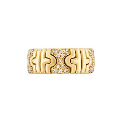 Lot 199 - Gold and Diamond 'Parentesi' Band Ring, Bulgari