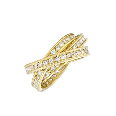 Lot 384 - Gold and Diamond 'Trinity' Band Ring, Cartier, Paris