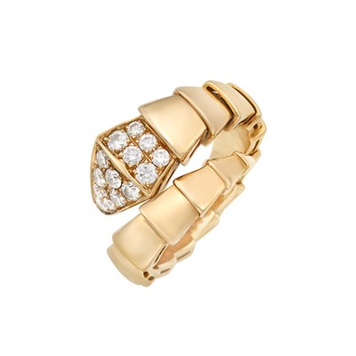 Lot 5 - Rose Gold and Diamond 'Serpenti' Ring, Bulgari