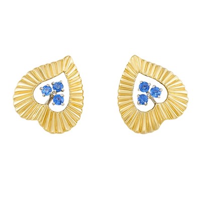 Lot 225 - Pair of Gold and Sapphire Earrings, Van Cleef & Arpels