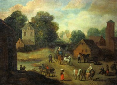 Lot 87 - Dutch School 18th Century Village Scene with...