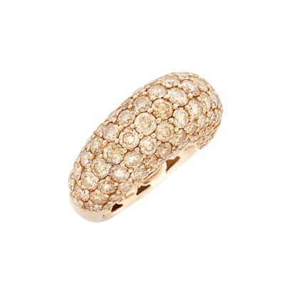 Lot 310 - Rose Gold and Light Brown Diamond Bombe Ring, Piranesi
