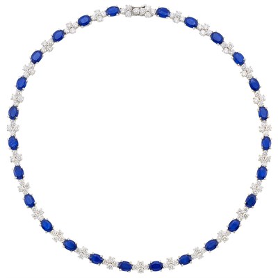Lot 126 - White Gold, Sapphire and Diamond Necklace, Giovane