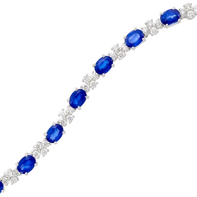 Lot 123 - White Gold, Sapphire and Diamond Bracelet, Giovane