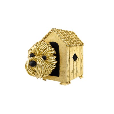 Lot 307 - Gold and Black Enamel Brooch, Van Cleef & Arpels