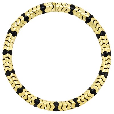Lot 292 - Gold and Black Onyx Necklace