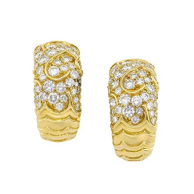 Lot 194 - Pair of Gold and Diamond Earclips, Marina B, France