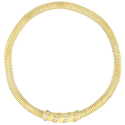 Lot 363 - Gold and Diamond Slide Snake Link Necklace, Van Cleef & Arpels