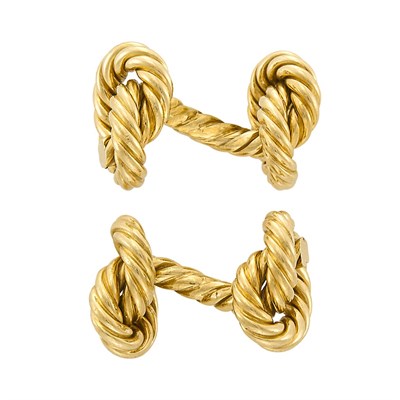Lot 69 - Pair of Gold Cufflinks, Hermes, Paris