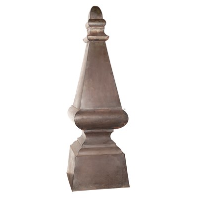 Lot 514 - Pair of Patinated-Metal Obelisks Height 38 1/2...