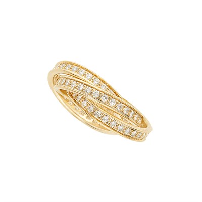 Lot 171 - Gold and Diamond 'Rolling Trinity' Band Ring, Cartier, France