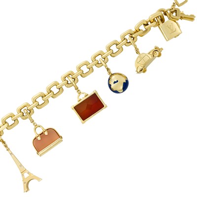 Lot 372 - Gold Travel Charm Bracelet, Louis Vuitton, France