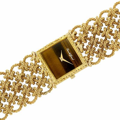 Lot 308 - Lady's Gold and Tiger's-Eye Wristwatch, Bueche Girod
