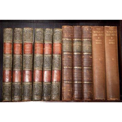 Lot 197 - [BINDINGS] Group of nine leather bound volumes,...