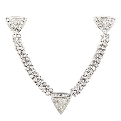 Lot 325 - Platinum and Diamond Swag Brooch