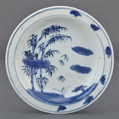 Lot 93 - Chinese Blue and White Glazed Porcelain Dish...