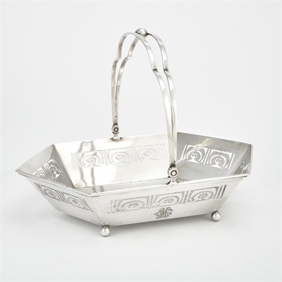 Lot 503 - Austrian Silver Cake Basket Circa 1895 Length...