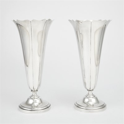 Lot 530 - Pair of Watson Sterling Silver Trumpet-Form...