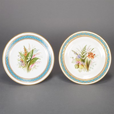 Lot 567 - Two Royal Worcester Floral Decorated Porcelain...