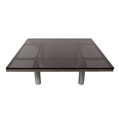 Lot 252 - Afra & Tobia Scarpa Smoky Glass and Chromed...