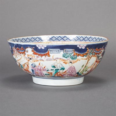 Lot 554 - Chinese Export Porcelain Famille Rose Punch...