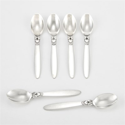 Lot 524 - Set of Twelve Georg Jensen Sterling Silver...
