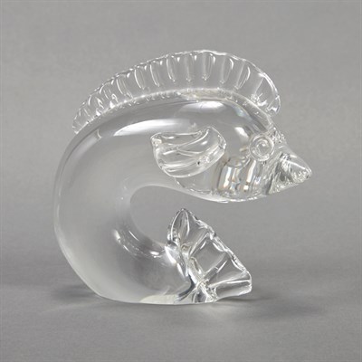 Lot 522 - Steuben Glass Figure of a Jumping Fish Height...