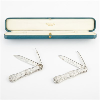 Lot 506 - Pair of American Silver Plated Pocket Knives...