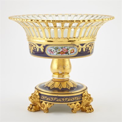 Lot 607 - Continental Empire Style Porcelain Compote...