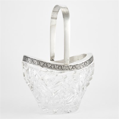 Lot 578 - Continental Silver Mounted Cut Glass Basket...