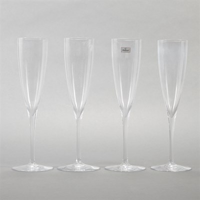 Lot 638 - Set of Eight Baccarat Glass Champagne Flutes...