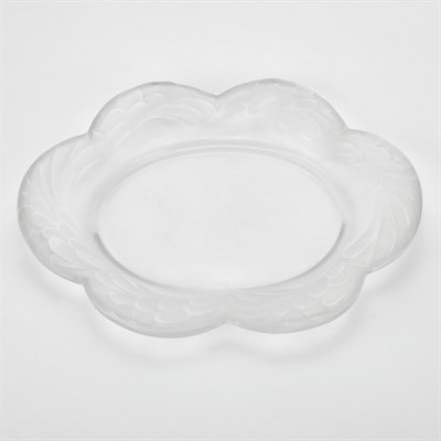 Lot 576 - Lalique Frosted Glass Tray Length 11 inches.