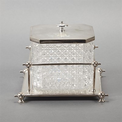 Lot 505 - American Silver Plate and Cut Glass Biscuit...