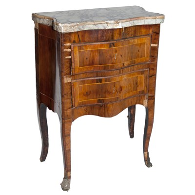 Lot 295 - Italian Rococo Style Walnut Commodino The...