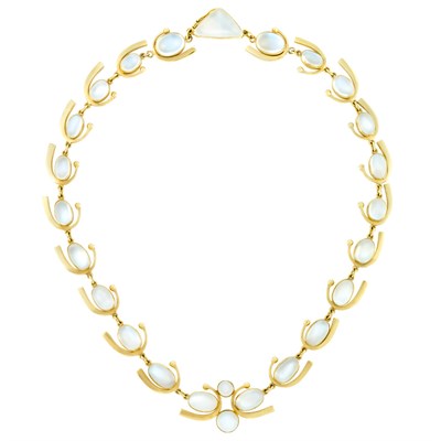 Lot 4 - Gold and Moonstone Necklace