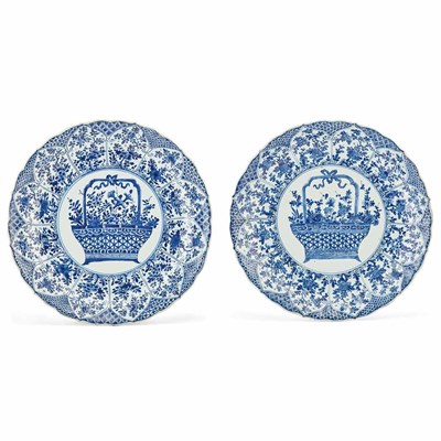 Lot 315 - Pair of Chinese Blue and White Glazed...