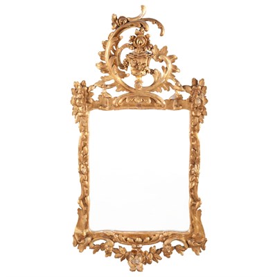 Lot 294 - Continental Giltwood Mirror Mid 18th century...