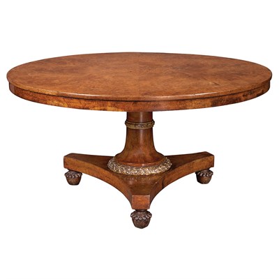 Lot 211 - George IV Amboyna and Parcel Gilt Center Table...
