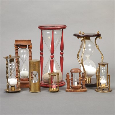 Lot 589 - Group of Eight Hourglasses Height of tallest...