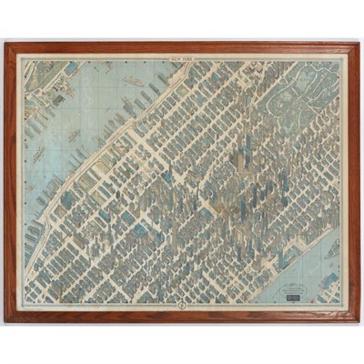 Lot 631 - Pictorial Map of New York City, Bird's Eye...