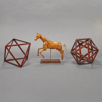 Lot 606 - Horse Mannequin; Together with Two Geometric...