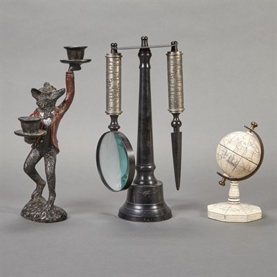 Lot 595 - Group of Desk Articles Comprising a fox-form...