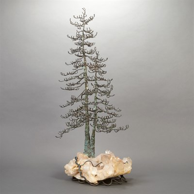 Lot 562 - Bronze Sculpture of a Tree with a Rock Crystal...