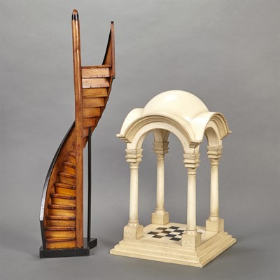 Lot 560 - Two Architectural Wood Models Comprising a...