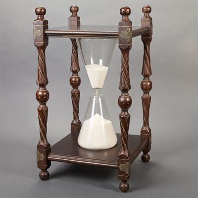 Lot 561 - Oversized Stained Wood Hourglass Height 23 1/4...