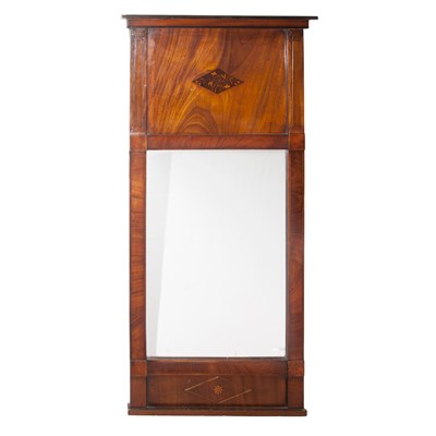 Lot 262 - Continental Inlaid Walnut Pier Mirror Early...