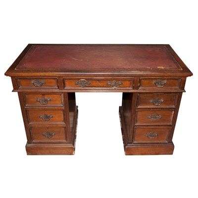 Lot 223 - Victorian Oak Double Pedestal Desk Height 29...
